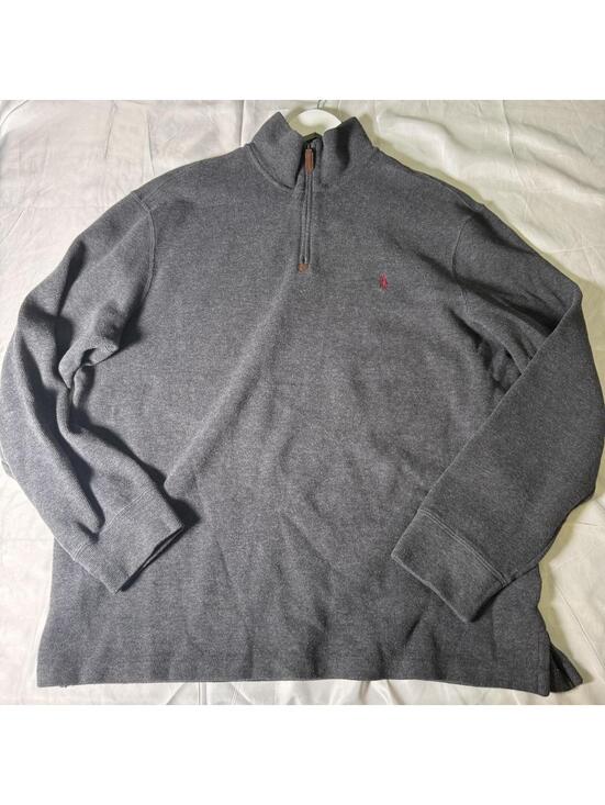 Ralph Lauren Other - Polo Ralph Lauren Quarter Zip Sweater XL Gray Cotton Knit Pullover Pony Logo